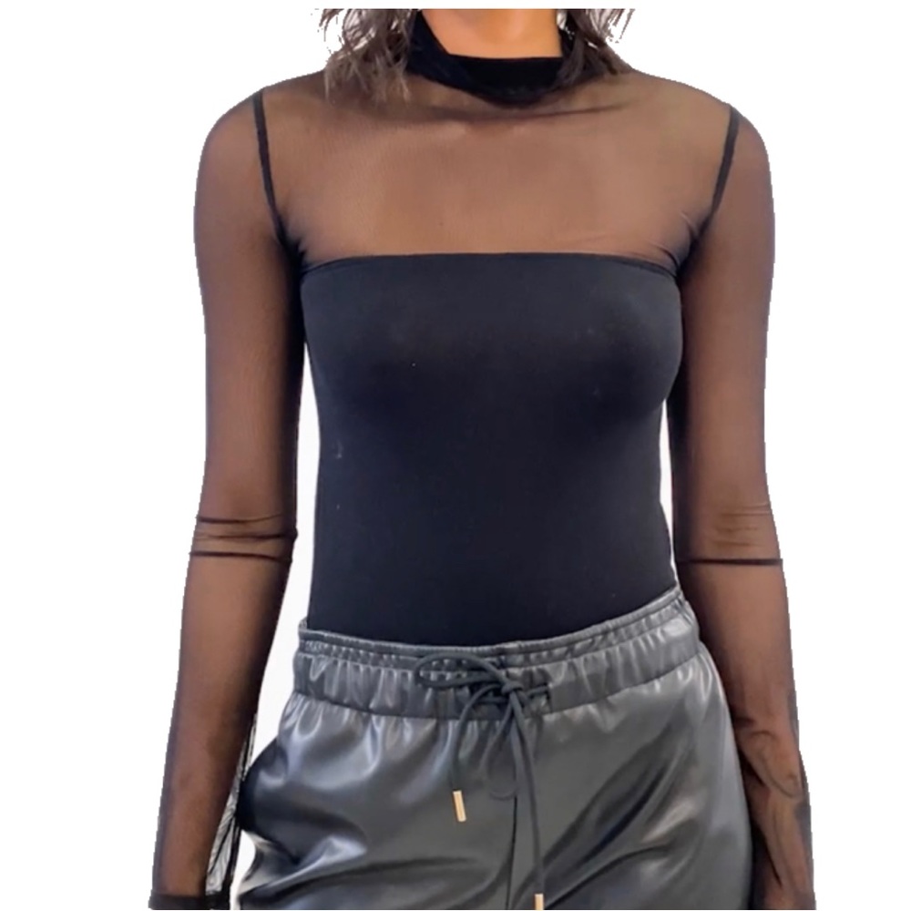 GENERATION LOVE Mandana Mesh Top - SZ S Black